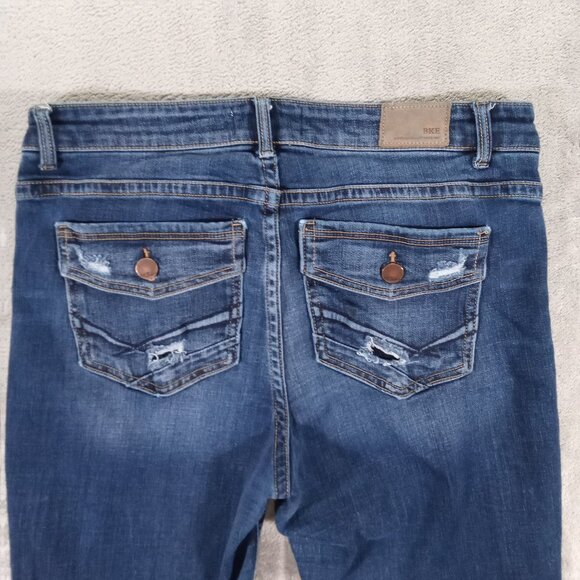 BKE Payton Jean Women's 33x28, Tag30x29.5 Distressed Bootcut Blue Stretch Denim - Picture 4 of 13